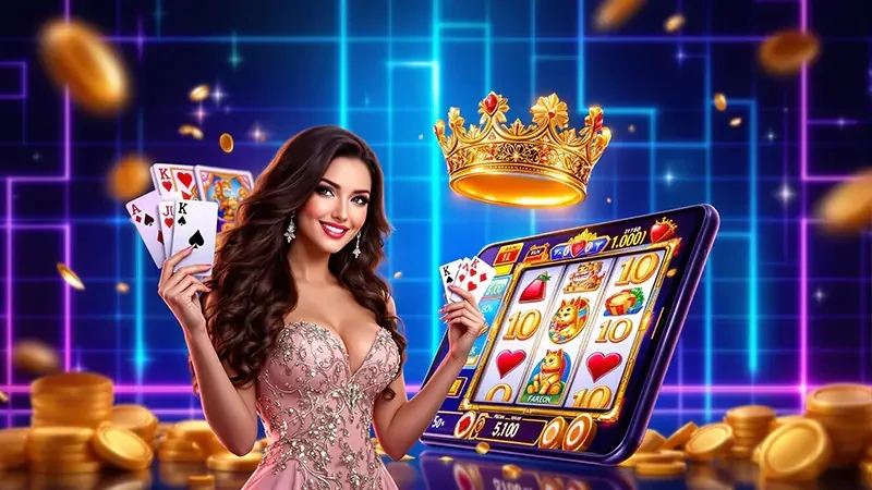 Layar permainan slot dengan tema visual cerah